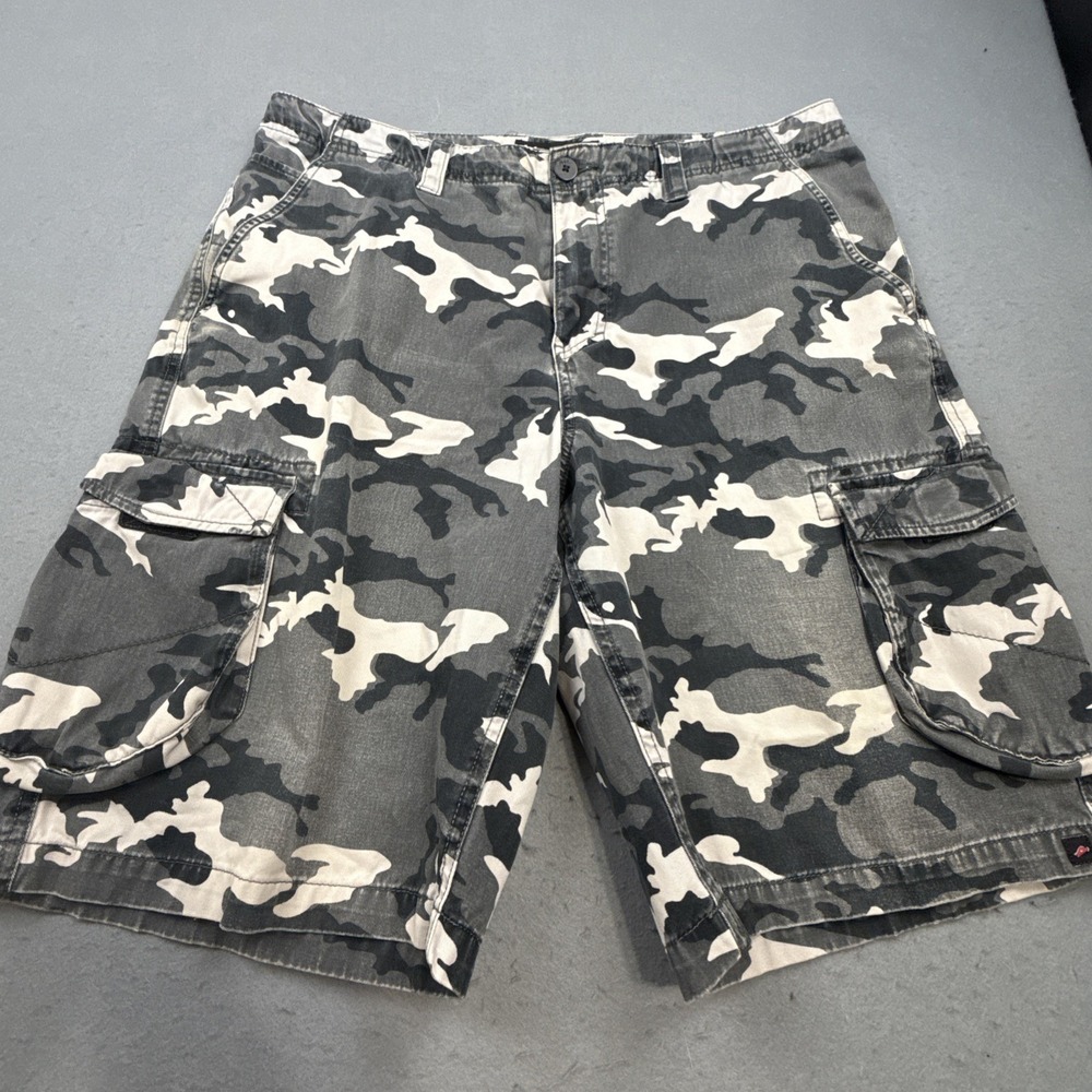 Tony Hawk  Cargo Shorts Mens 38 GRY BLK CAMO HEAVYWEIGHT